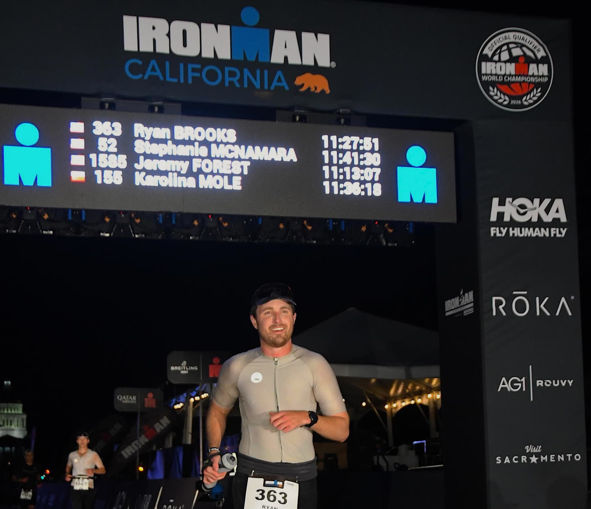 Ryan Brooks finishing Ironman California