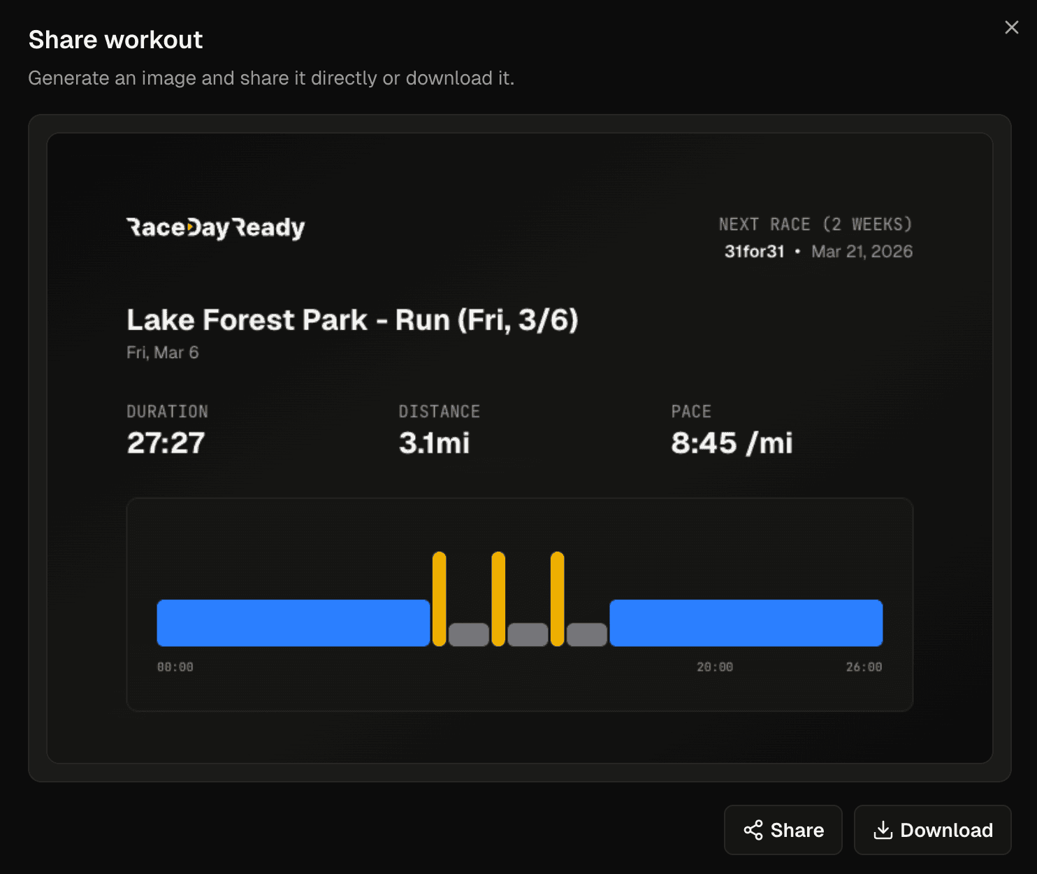 Share workout images